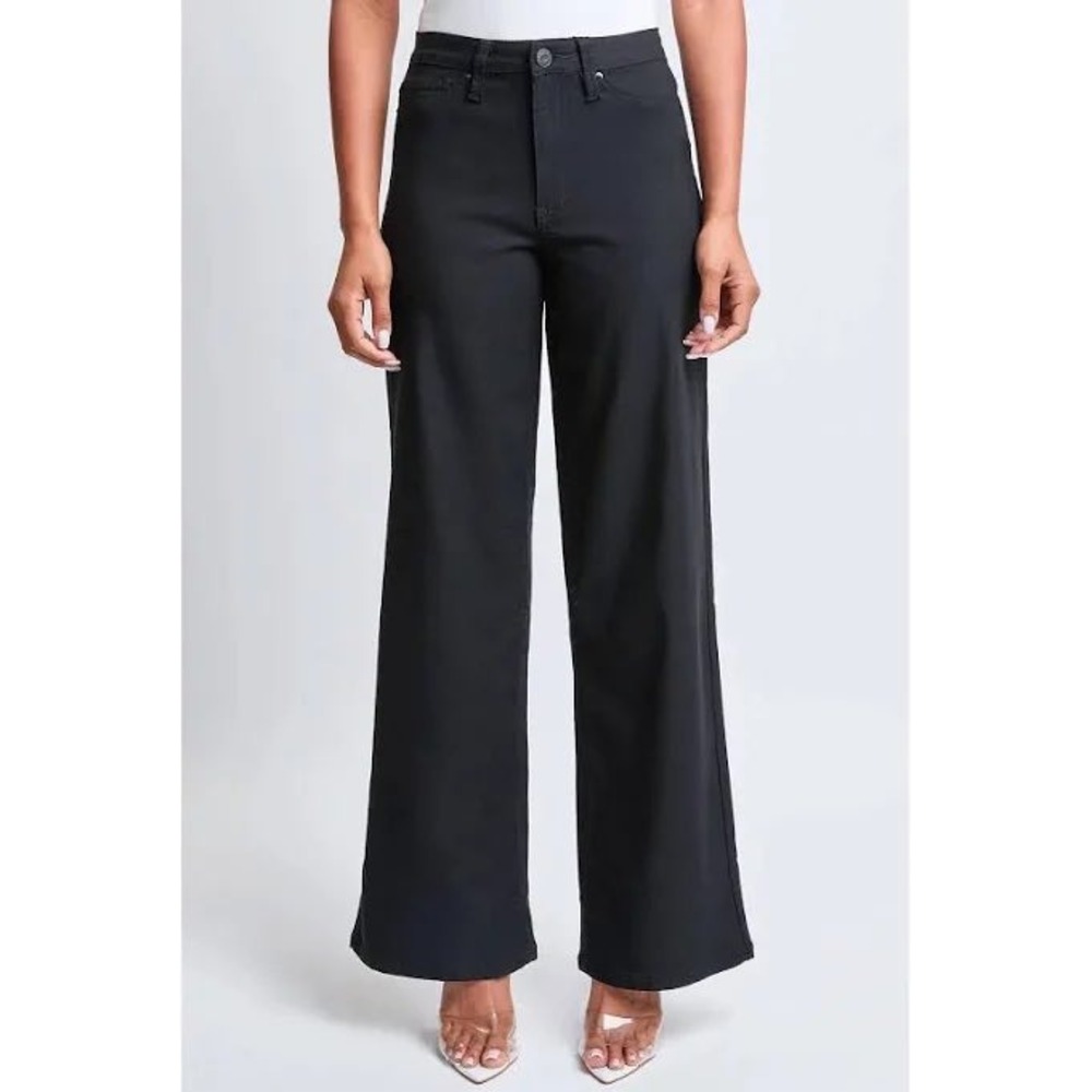 YMI Women's‎ Black High Rise Wide Leg Jeans Size S